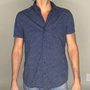 Paige short sleeve button down shirt Navy
